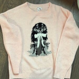 Art Class Light Pink Sweater with Dog Graphic